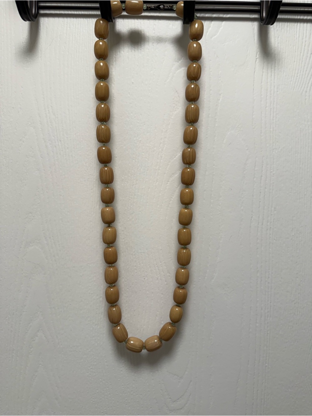 Plain Brown Beaded Women's Necklace 35 inch Vtg